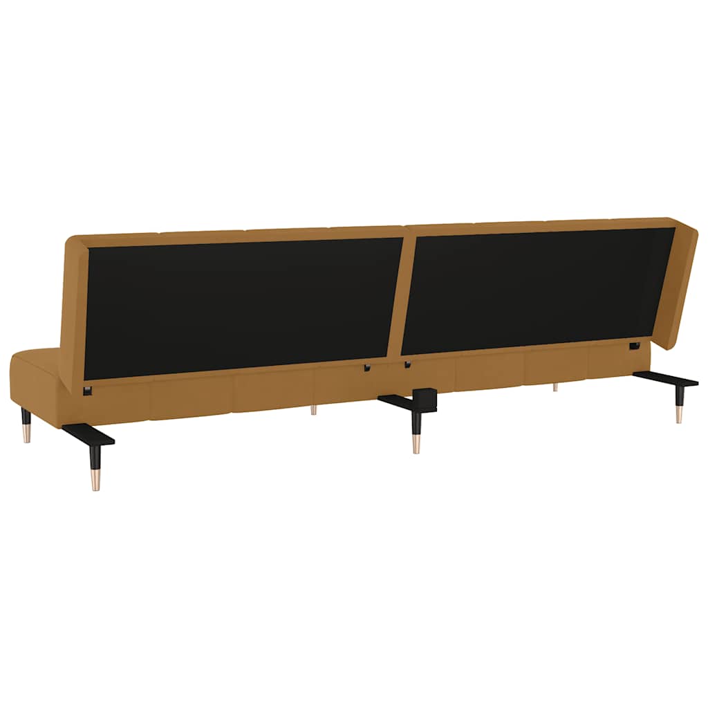 kétszemélyes barna bársony kanapéágy