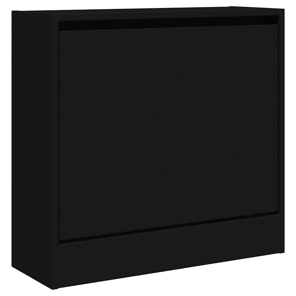 fekete szerelt fa cipőszekrény 60 x 21 x 57 cm