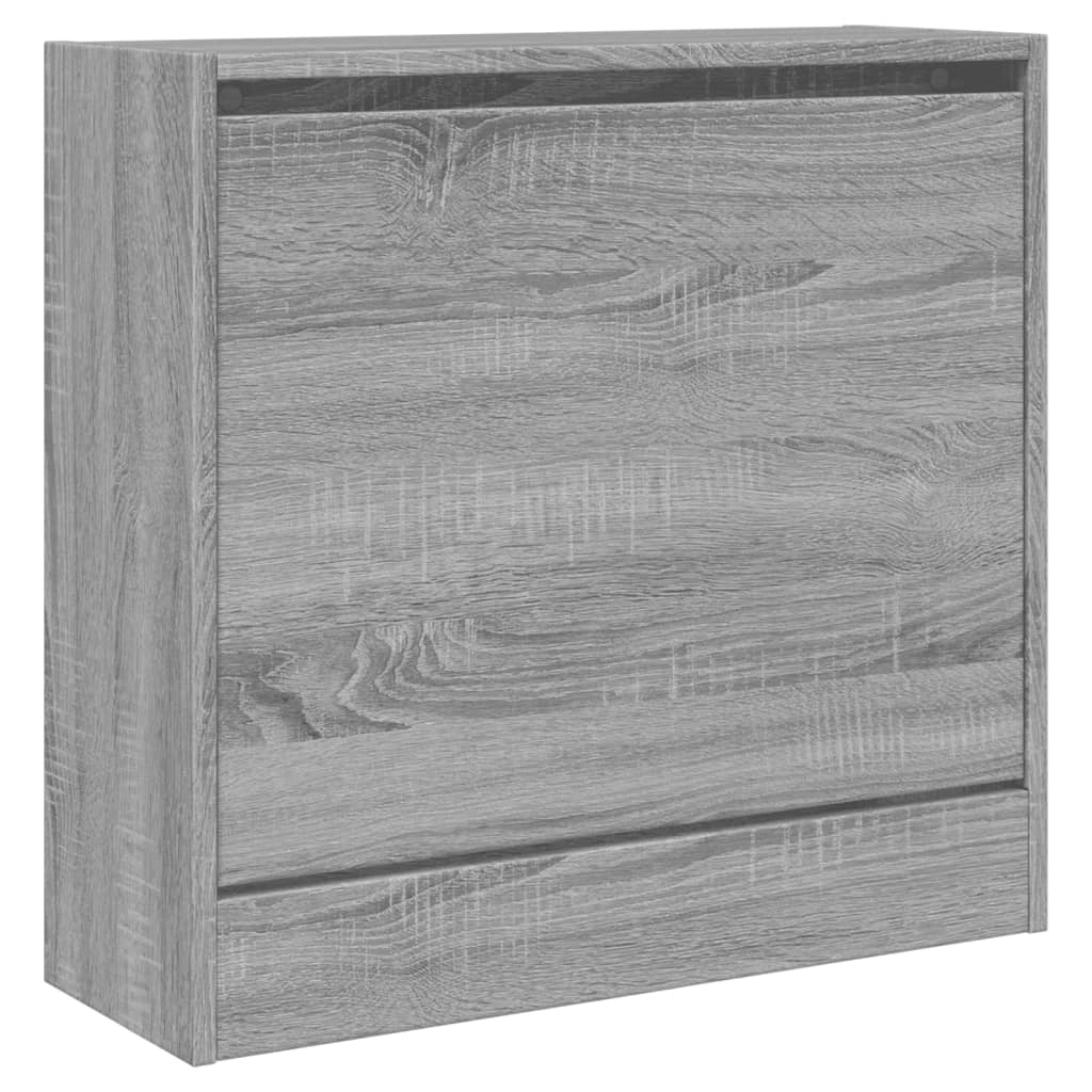 szürke sonoma színű szerelt fa cipőszekrény 60 x 21 x 57 cm