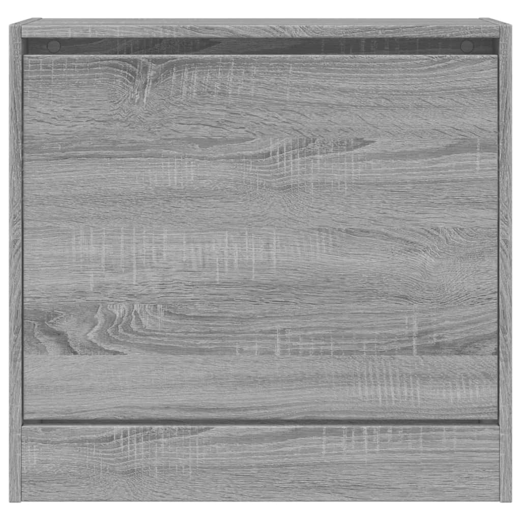 szürke sonoma színű szerelt fa cipőszekrény 60 x 21 x 57 cm