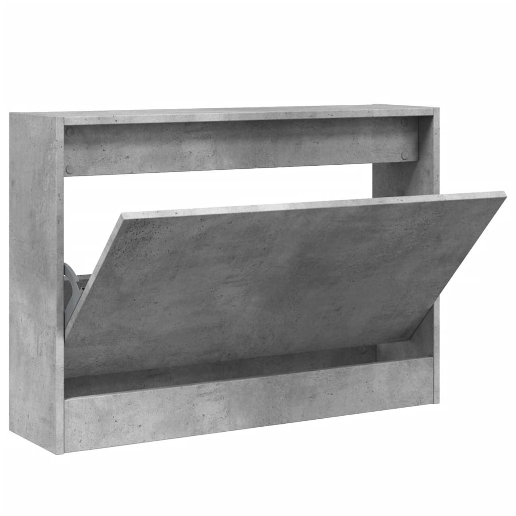 betonszürke szerelt fa cipőszekrény 80 x 21 x 57 cm