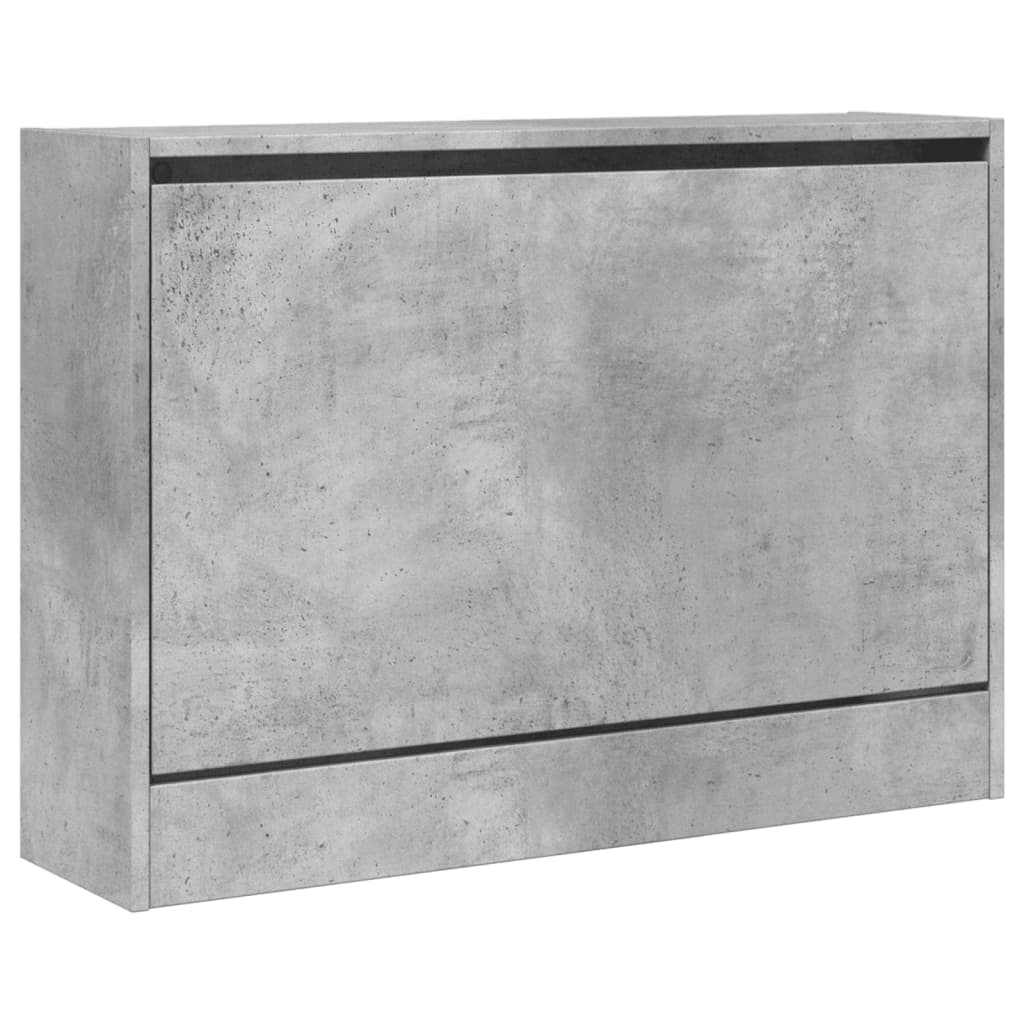 betonszürke szerelt fa cipőszekrény 80 x 21 x 57 cm