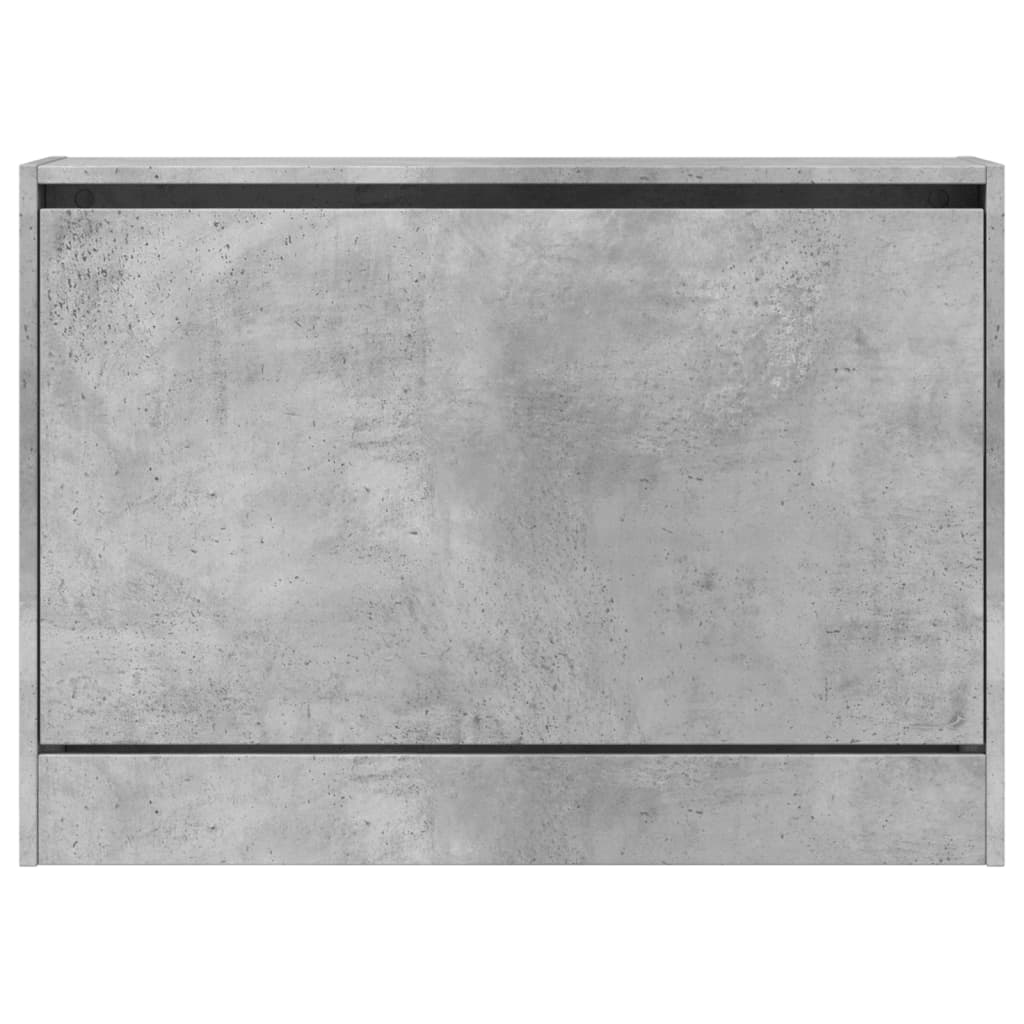 betonszürke szerelt fa cipőszekrény 80 x 21 x 57 cm