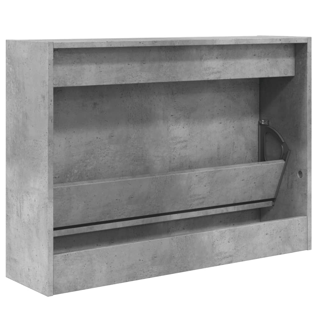 betonszürke szerelt fa cipőszekrény 80 x 21 x 57 cm