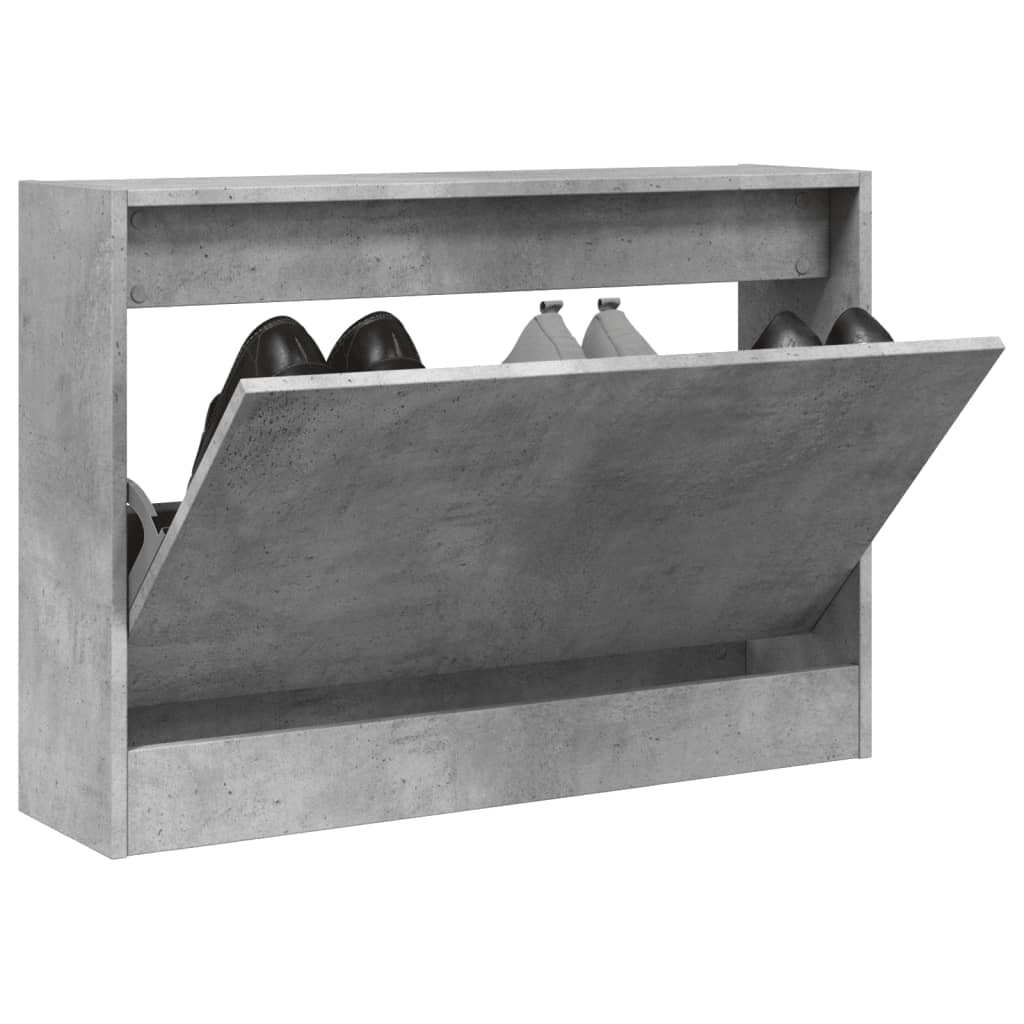 betonszürke szerelt fa cipőszekrény 80 x 21 x 57 cm