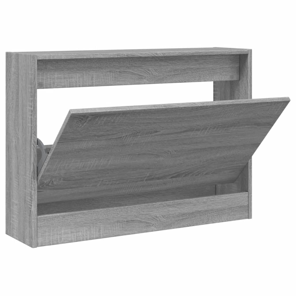 szürke sonoma színű szerelt fa cipőszekrény 80 x 21 x 57 cm
