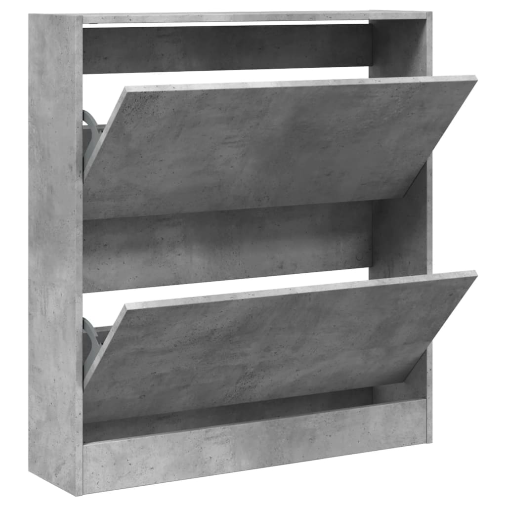 betonszürke szerelt fa cipőszekrény 80 x 21 x 87,5 cm
