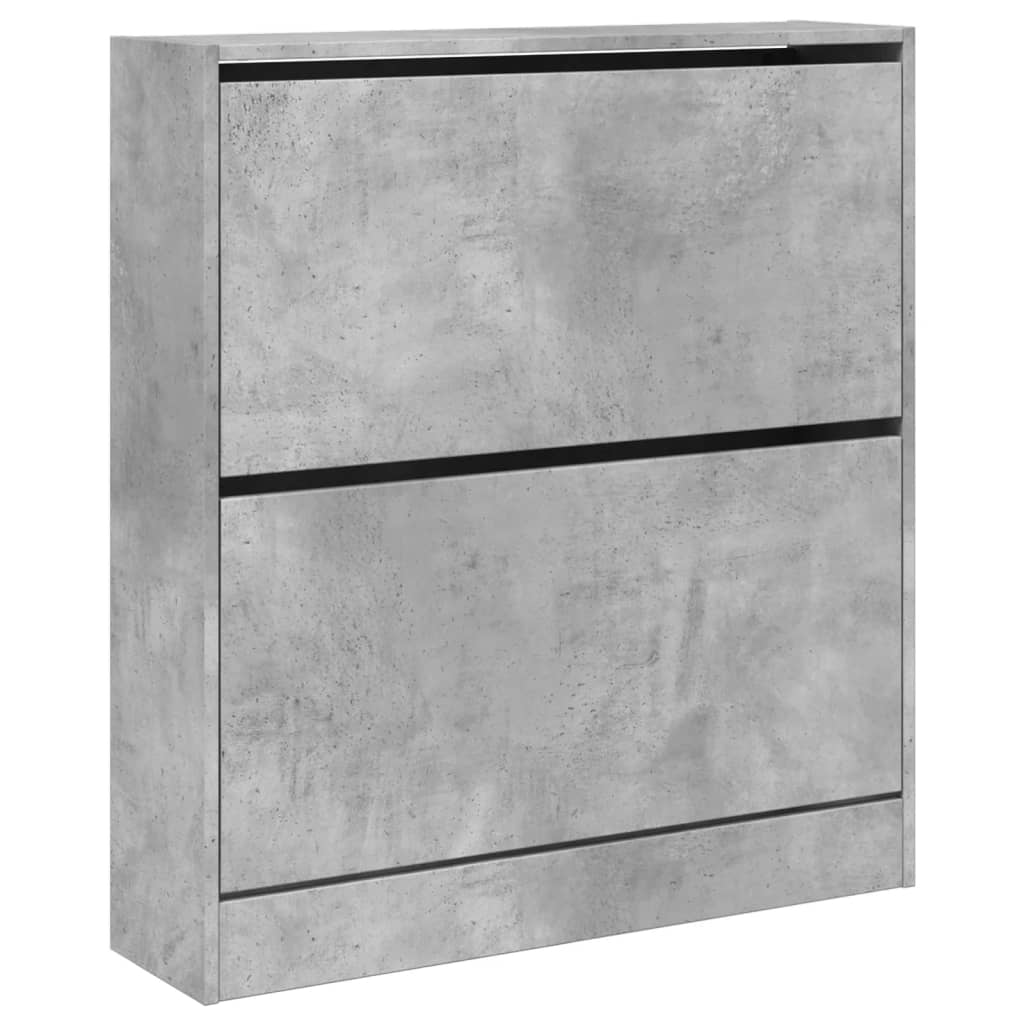 betonszürke szerelt fa cipőszekrény 80 x 21 x 87,5 cm
