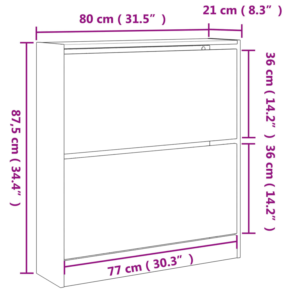 betonszürke szerelt fa cipőszekrény 80 x 21 x 87,5 cm