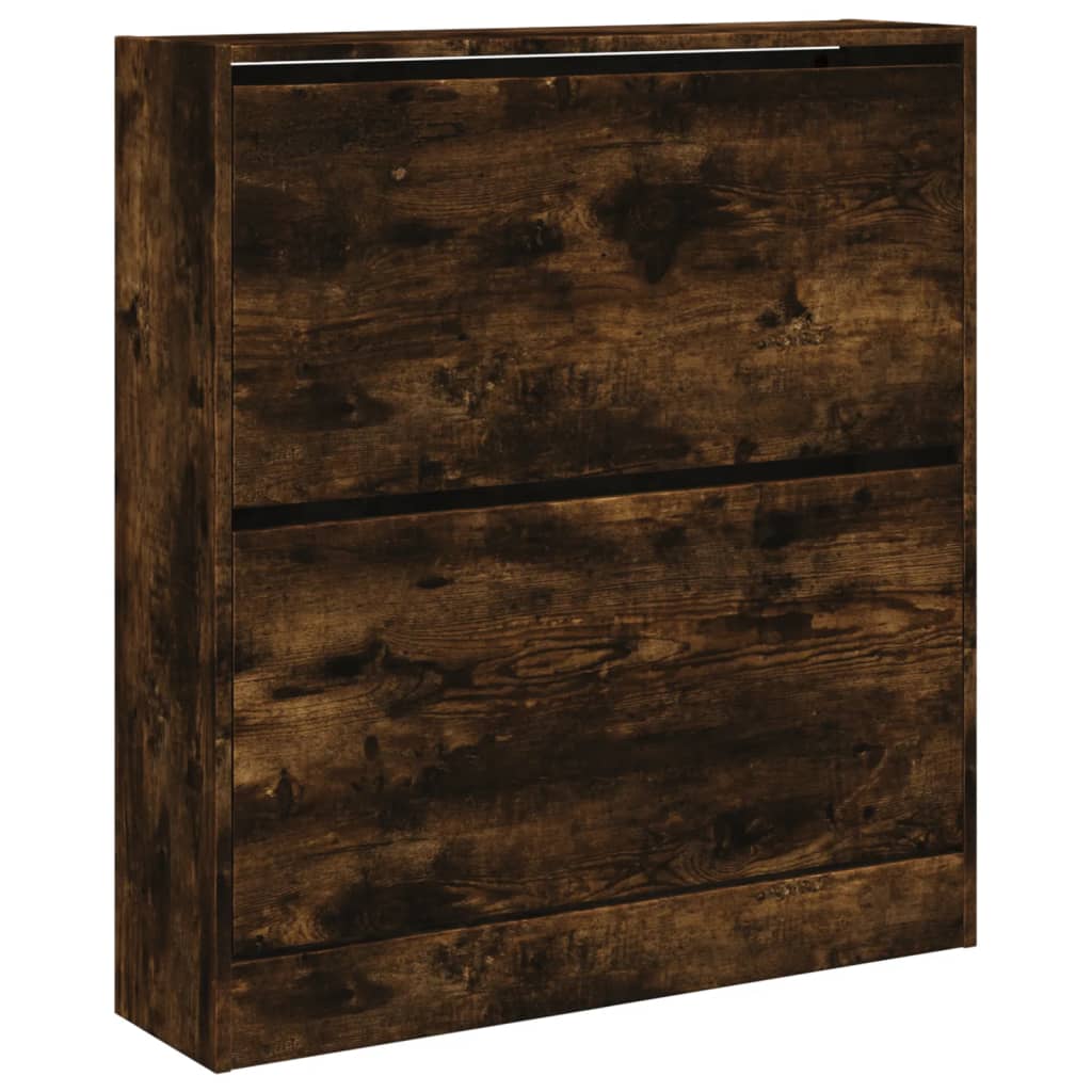 füstös tölgy színű szerelt fa cipőszekrény 80 x 21 x 87,5 cm