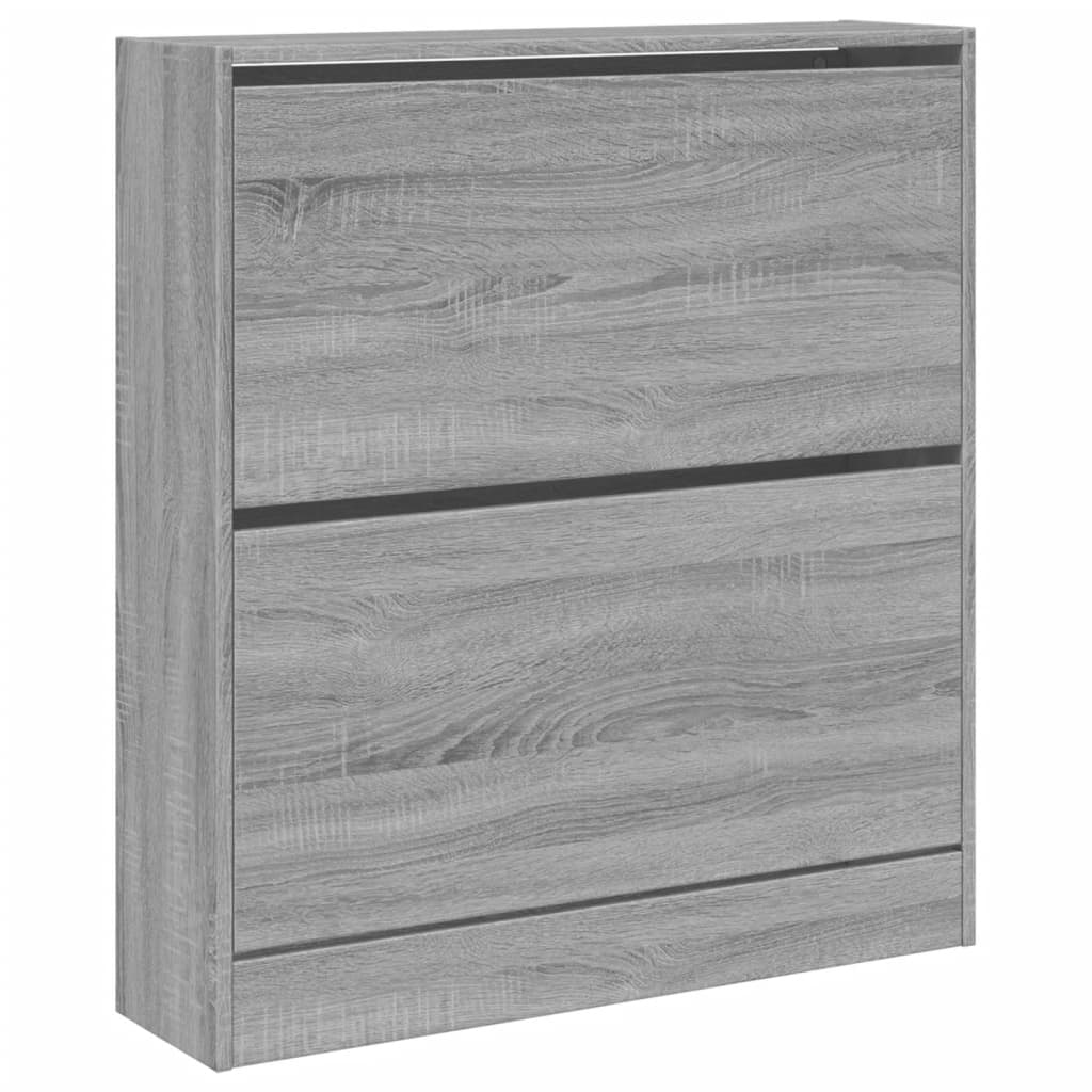szürke sonoma színű szerelt fa cipőszekrény 80 x 21 x 87,5 cm