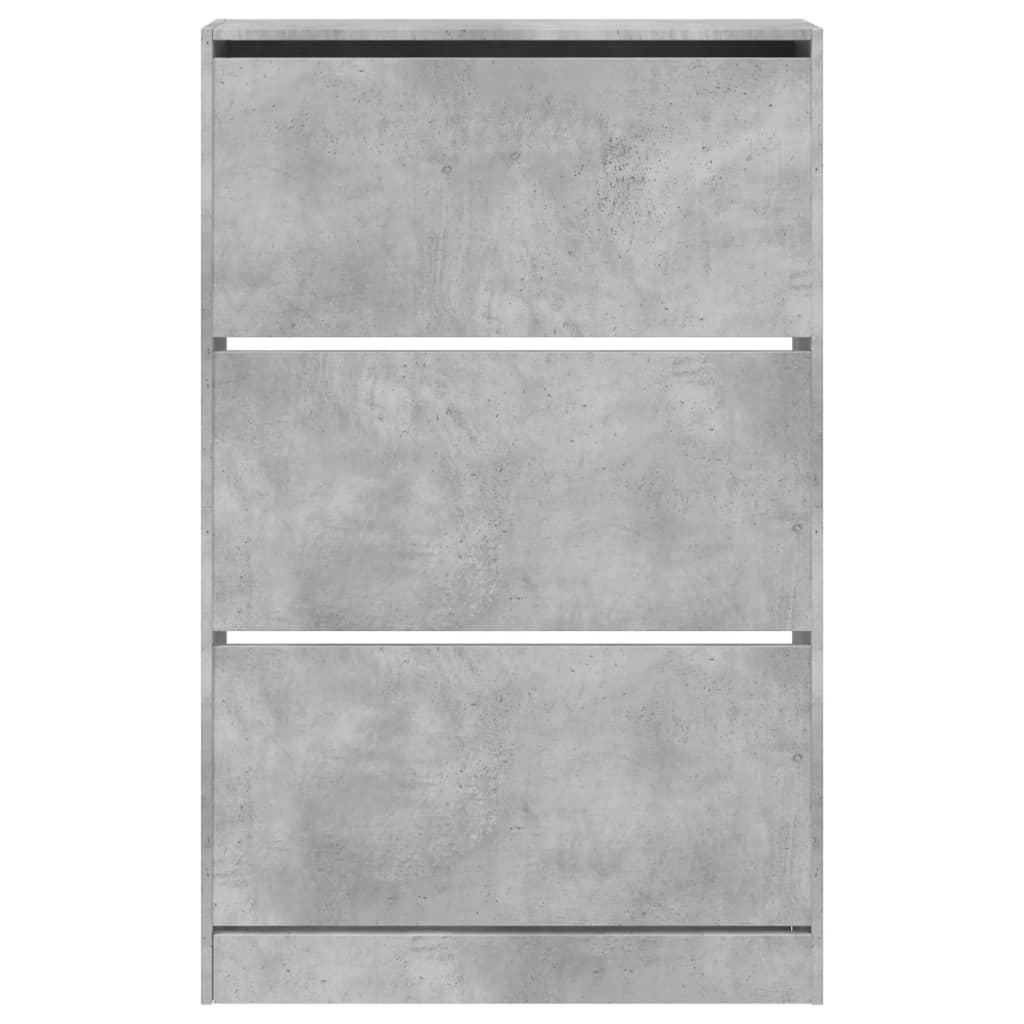 betonszürke szerelt fa cipősszekrény 80 x 21 x 125,5 cm