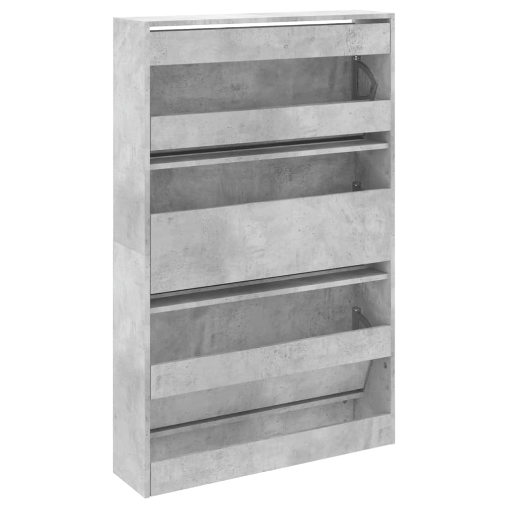 betonszürke szerelt fa cipősszekrény 80 x 21 x 125,5 cm