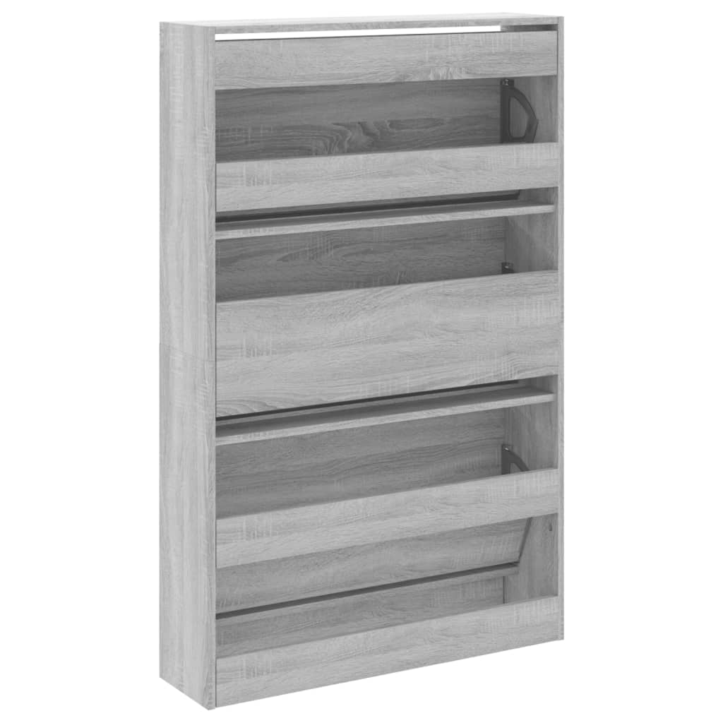 szürke sonoma színű szerelt fa cipősszekrény 80 x 21 x 125,5 cm