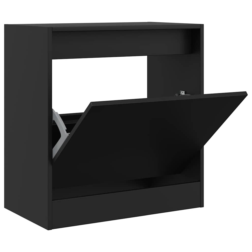 fekete szerelt fa cipőszekrény 60 x 34 x 63,5 cm