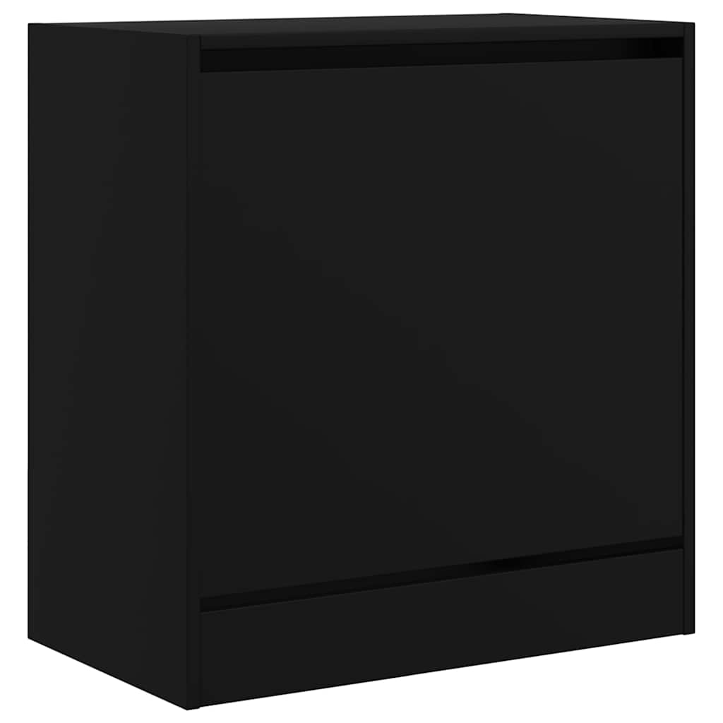 fekete szerelt fa cipőszekrény 60 x 34 x 63,5 cm