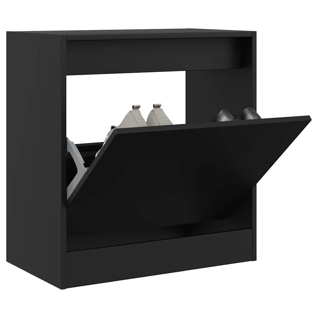 fekete szerelt fa cipőszekrény 60 x 34 x 63,5 cm