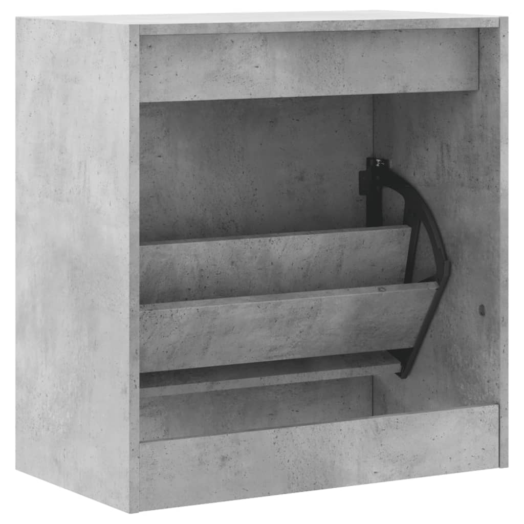 betonszürke szerelt fa cipőszekrény 60 x 34 x 63,5 cm