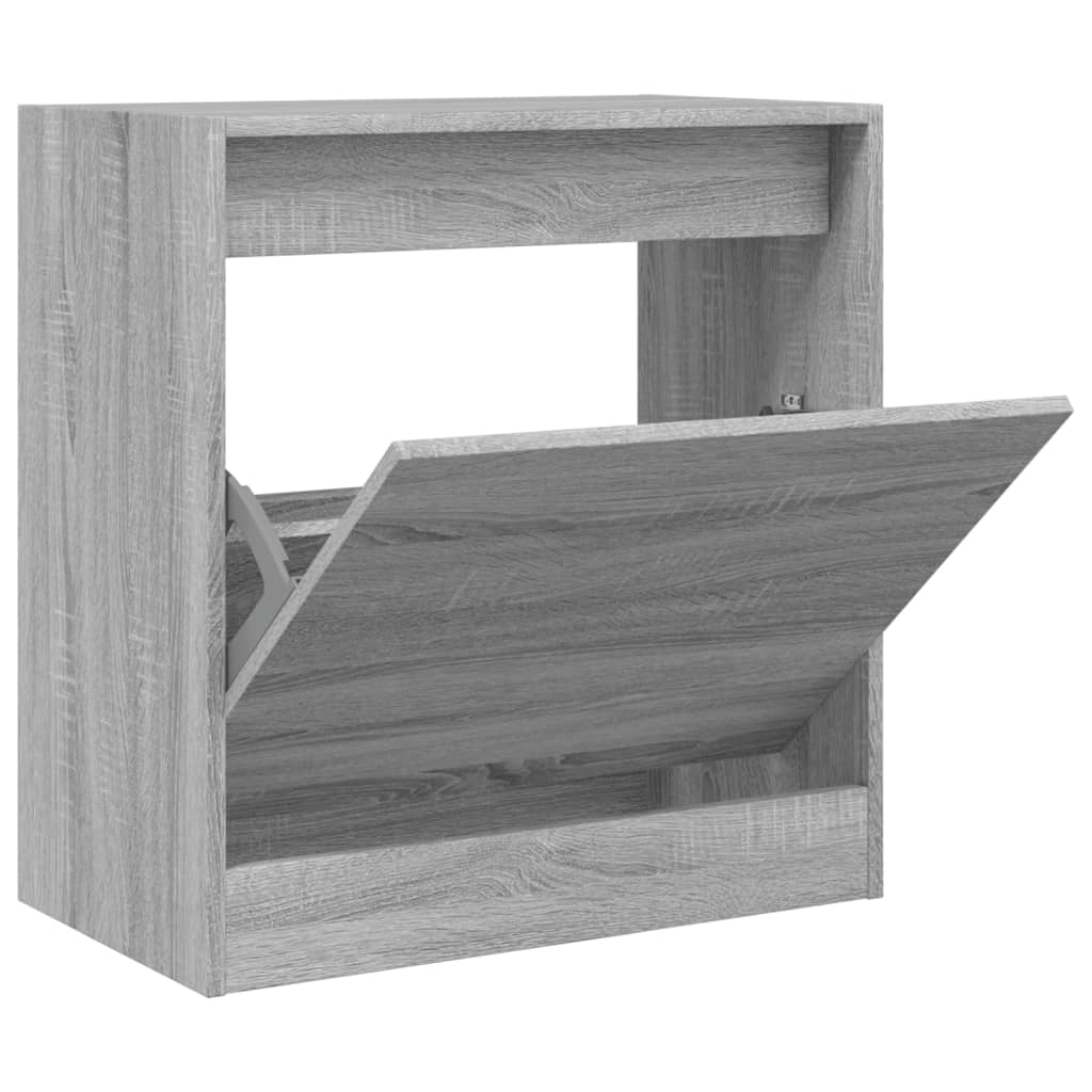 szürke sonoma színű szerelt fa cipőszekrény 60 x 34 x 63,5 cm