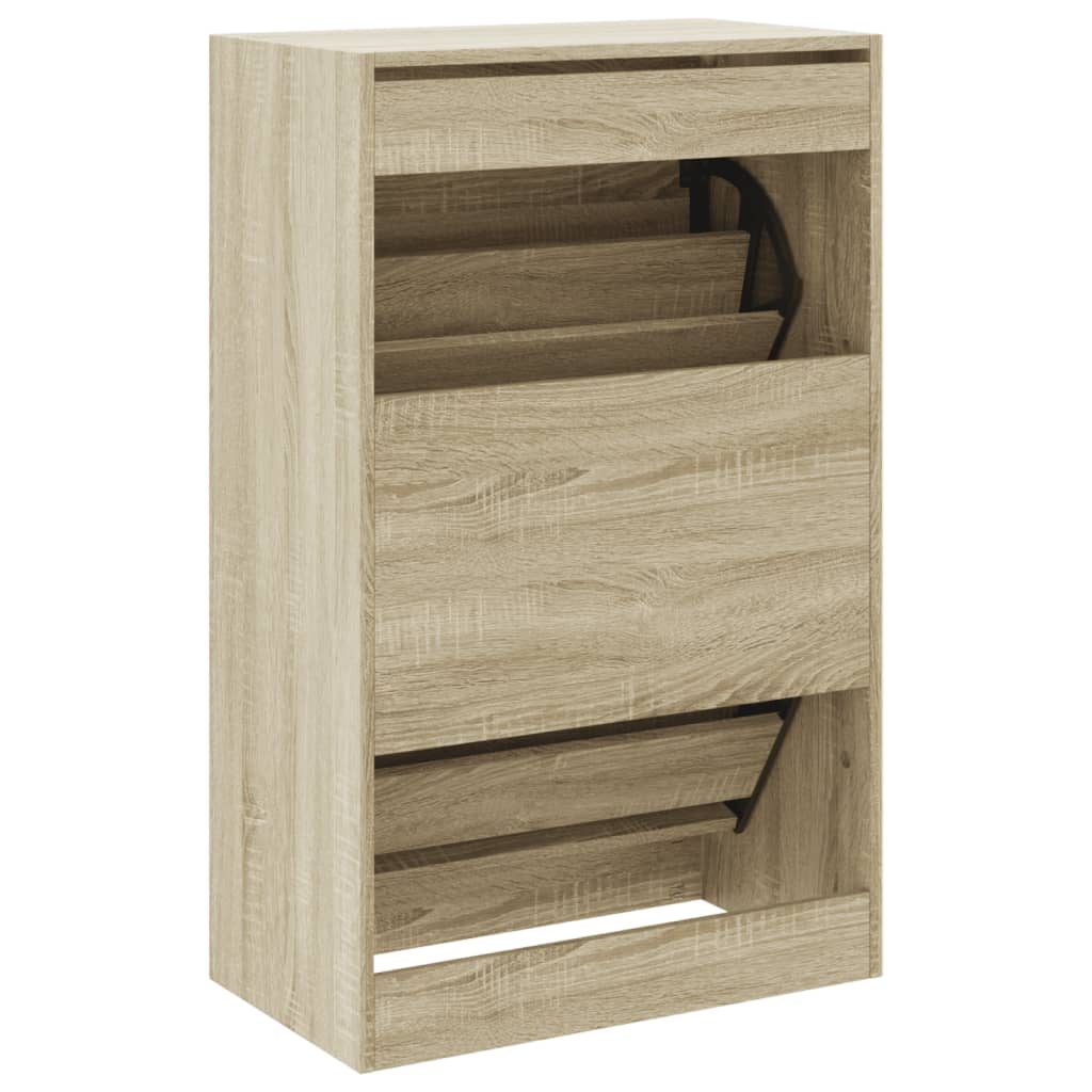sonoma tölgy színű szerelt fa cipőszekrény 60 x 34 x 96,5 cm