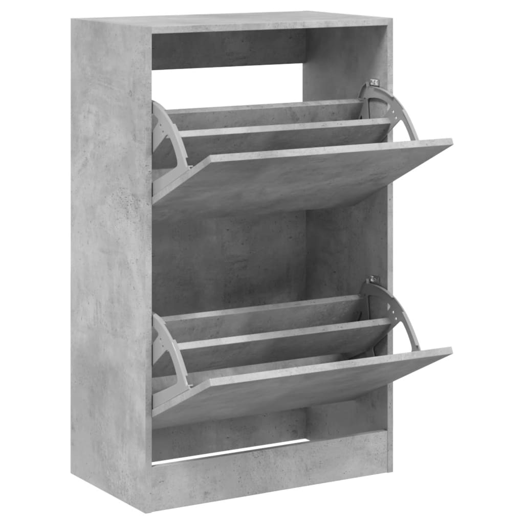 betonszürke szerelt fa cipőszekrény 60 x 34 x 96,5 cm