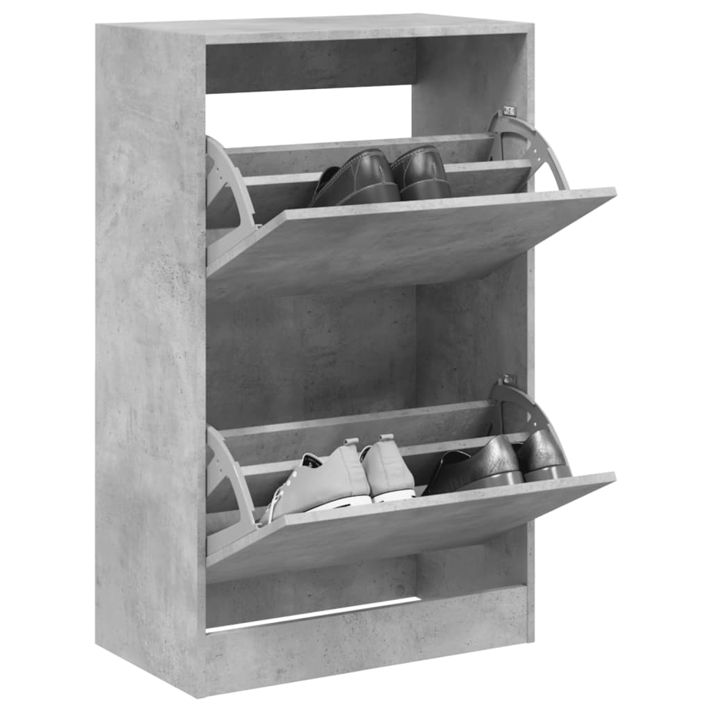 betonszürke szerelt fa cipőszekrény 60 x 34 x 96,5 cm