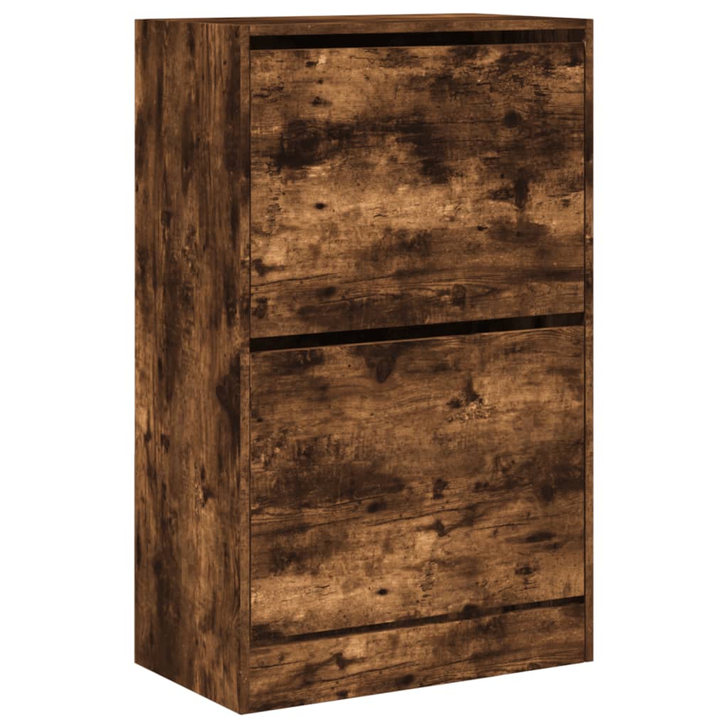 füstös tölgy színű szerelt fa cipőszekrény 60 x 34 x 96,5 cm