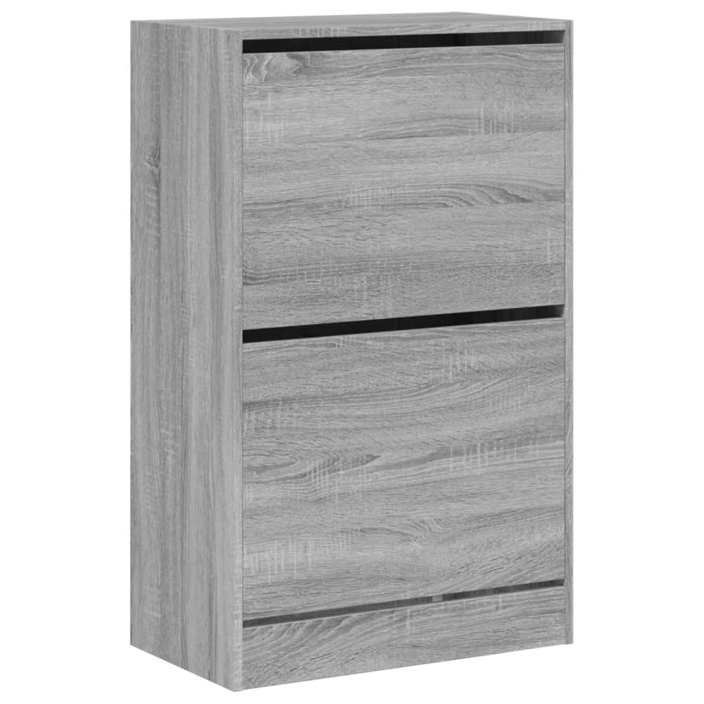 szürke sonoma színű szerelt fa cipőszekrény 60 x 34 x 96,5 cm