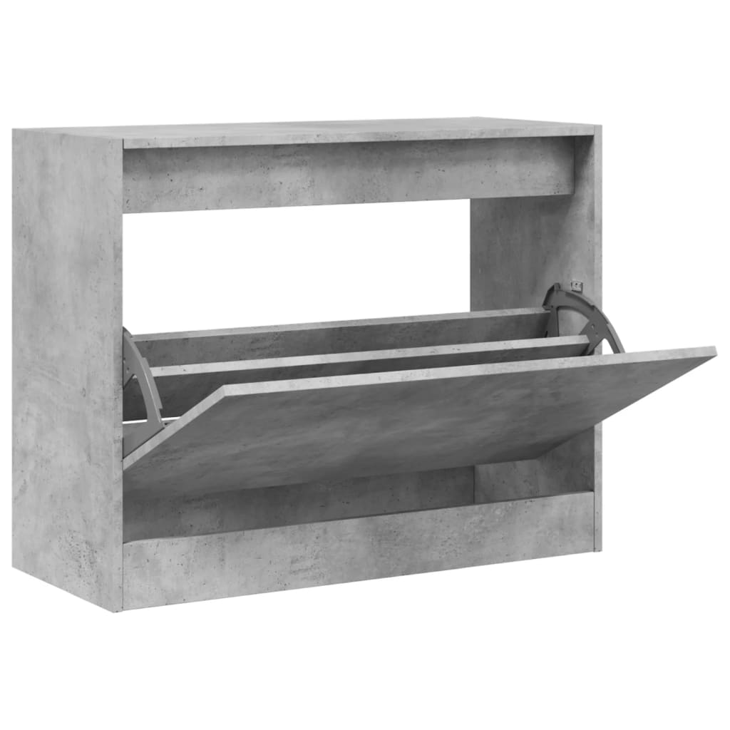 betonszürke szerelt fa cipőszekrény 80 x 34 x 63 cm