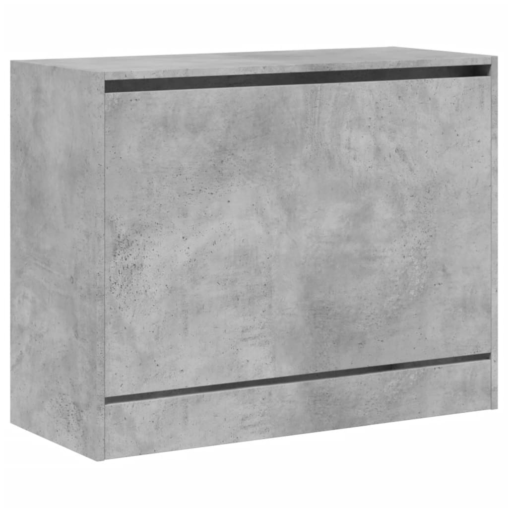 betonszürke szerelt fa cipőszekrény 80 x 34 x 63 cm