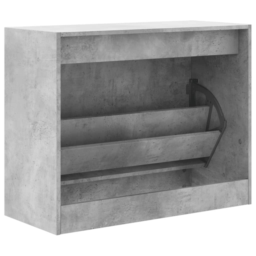 betonszürke szerelt fa cipőszekrény 80 x 34 x 63 cm