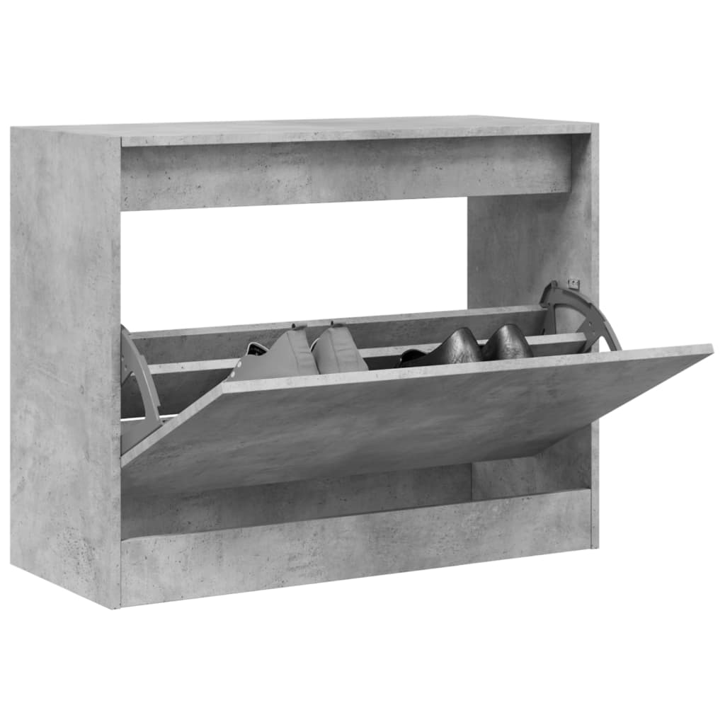 betonszürke szerelt fa cipőszekrény 80 x 34 x 63 cm