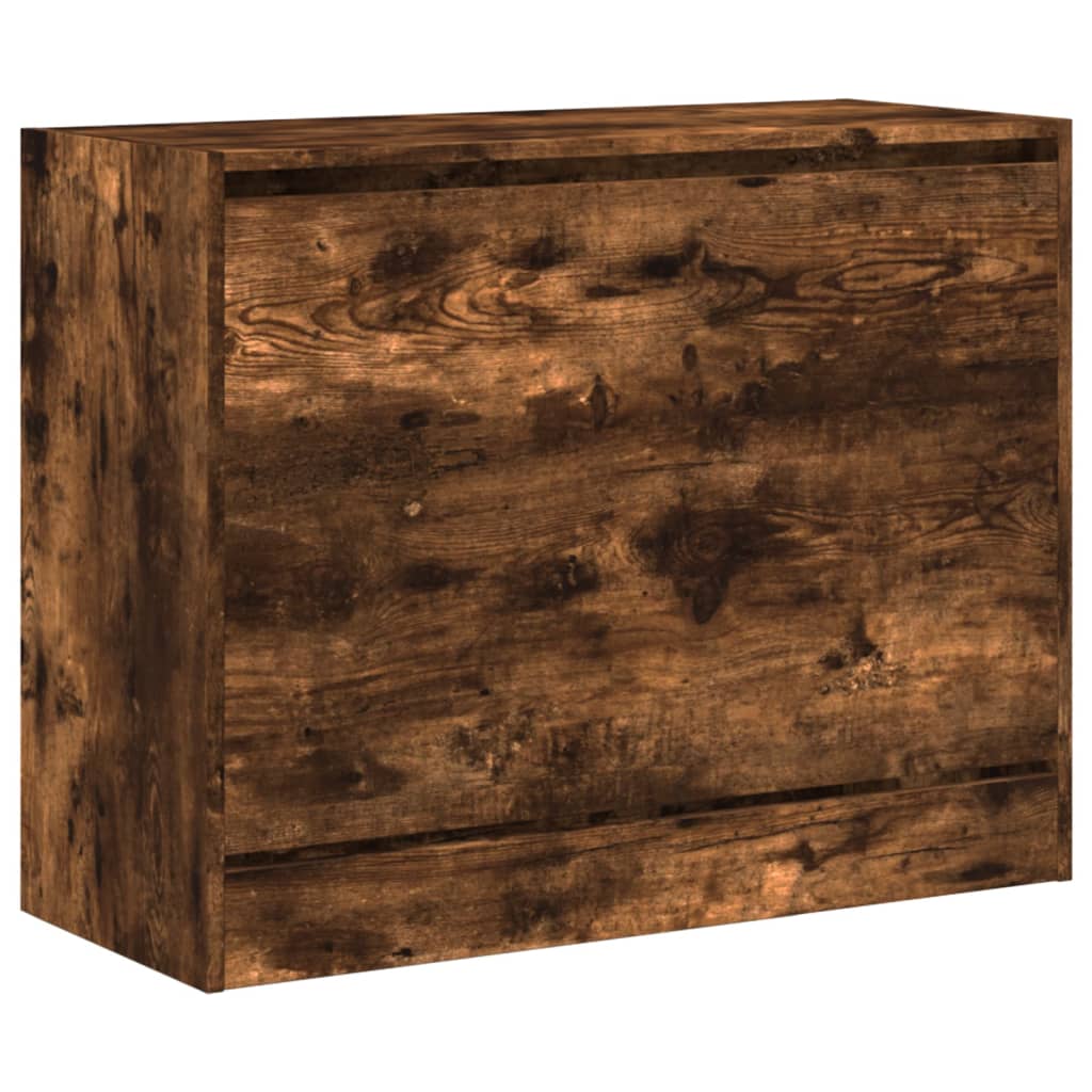 füstös tölgy színű szerelt fa cipőszekrény 80 x 34 x 63 cm
