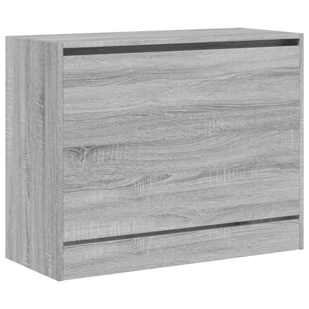 szürke sonoma színű szerelt fa cipőszekrény 80 x 34 x 63 cm