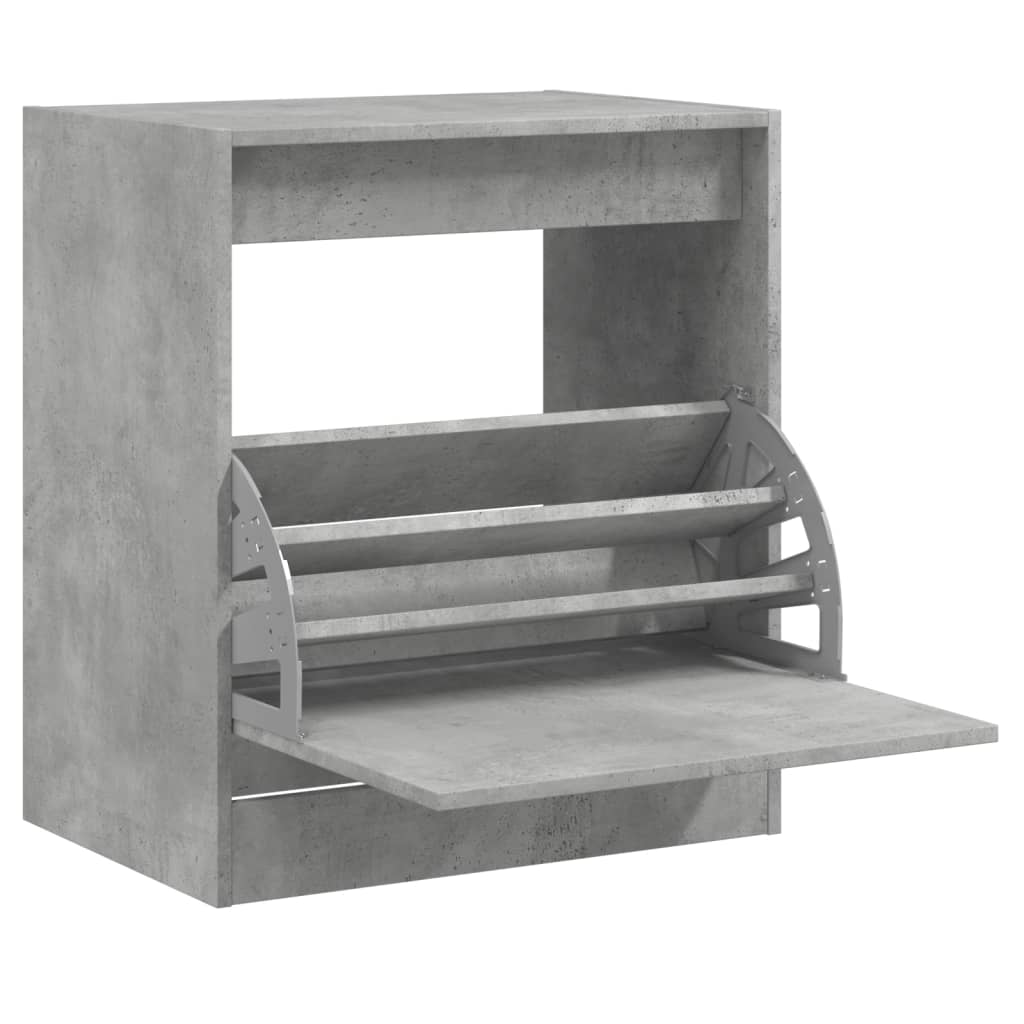 betonszürke szerelt fa cipőszekrény 60 x 42 x 69 cm