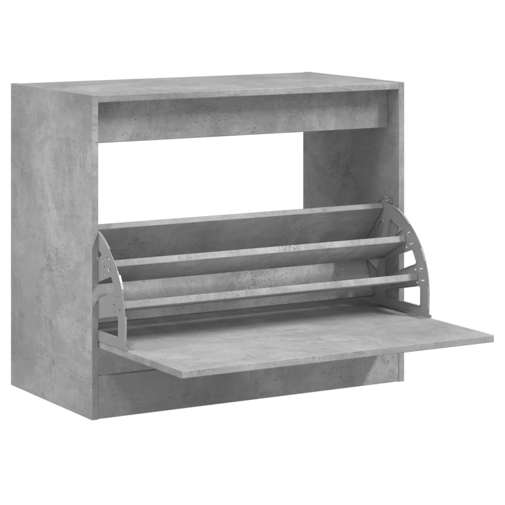 betonszürke szerelt fa cipőszekrény 80x42x69 cm