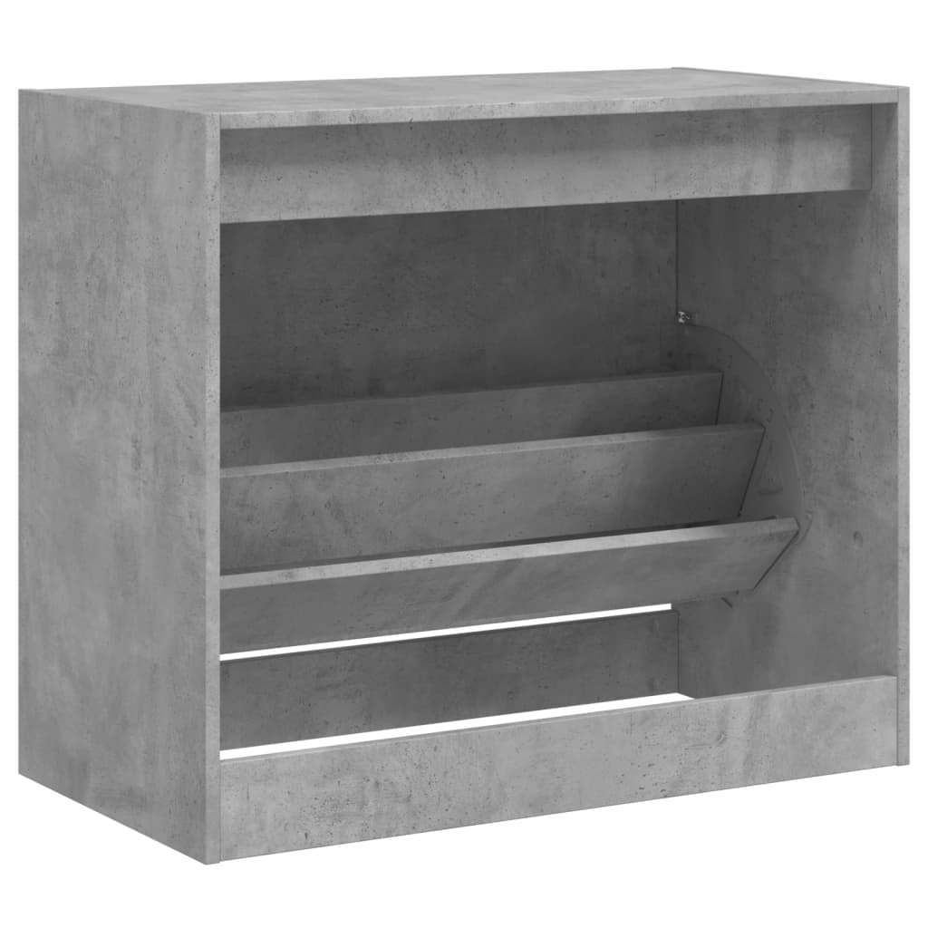betonszürke szerelt fa cipőszekrény 80x42x69 cm