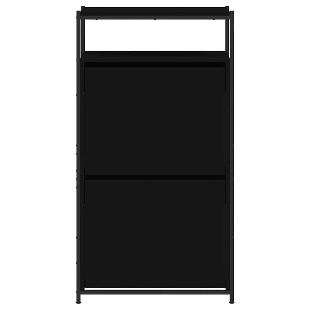 fekete szerelt fa cipőszekrény 60x34x112 cm