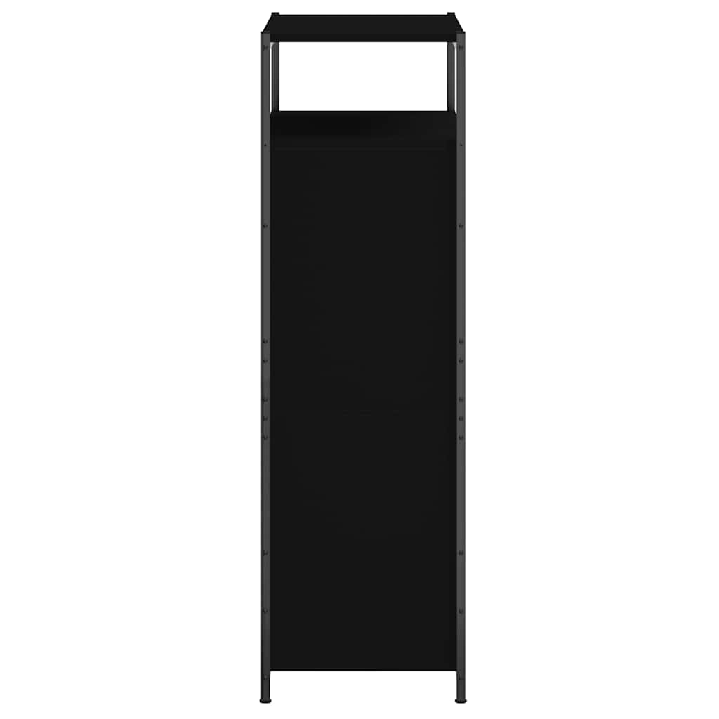 fekete szerelt fa cipőszekrény 60x34x112 cm