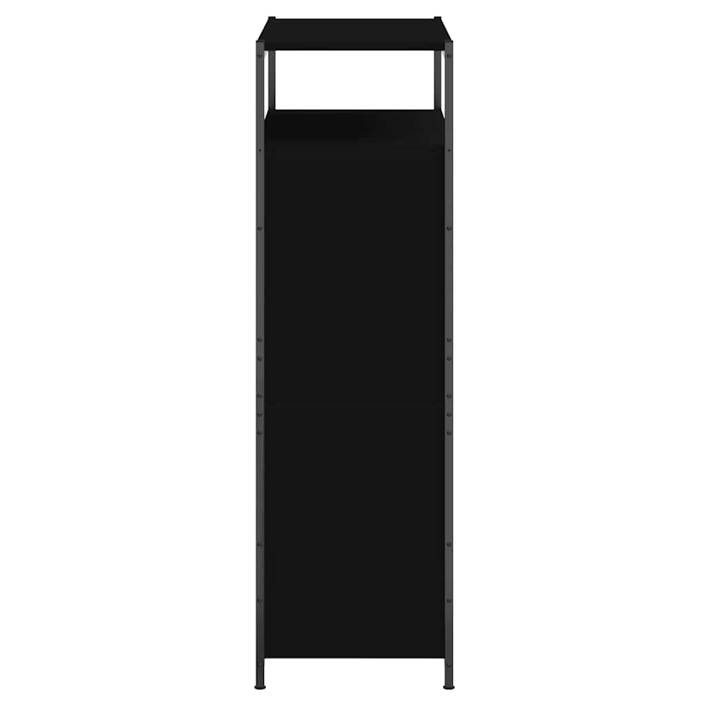 fekete szerelt fa cipőszekrény 75x34x112 cm