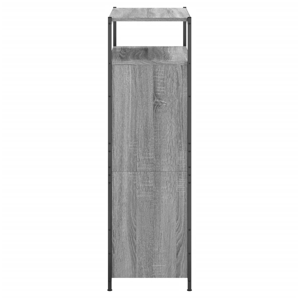 szürke sonoma színű szerelt fa cipősszekrény 75x34x112 cm