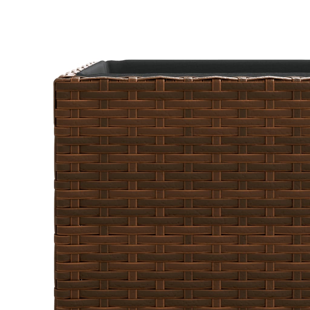 3 db barna polyrattan kerti ültetőláda