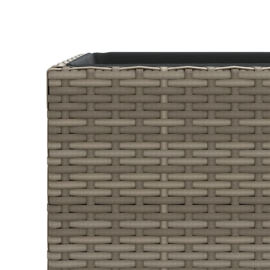 3 db szürke polyrattan kerti ültetőláda