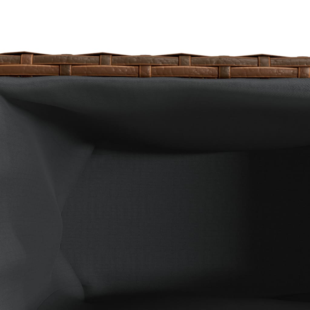 barna polyrattan kerti ültetőláda 2 cseréppel 90x20x40 cm