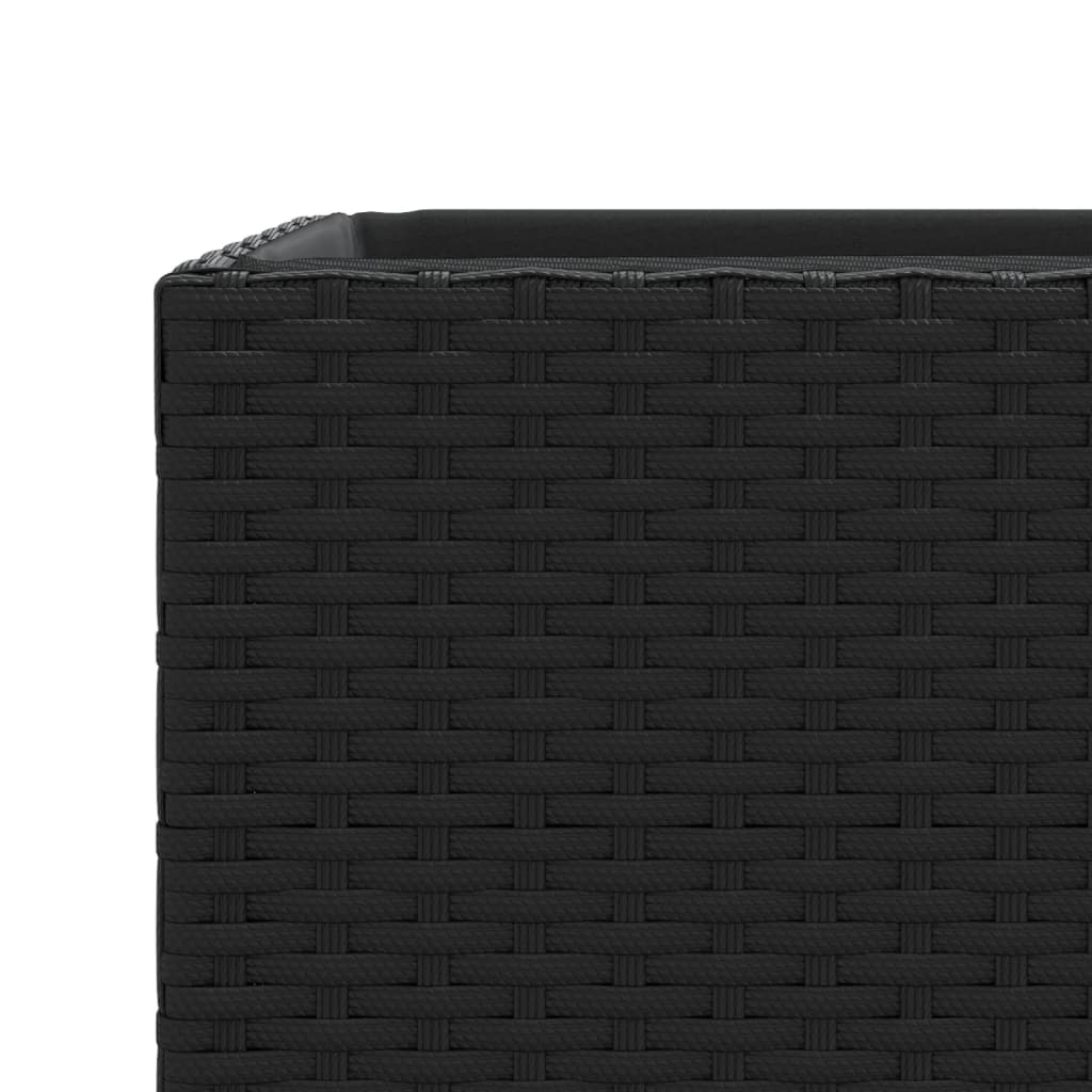 fekete polyrattan kerti ültetőláda 30x30x60 cm