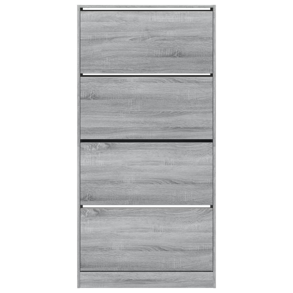 szürke sonoma cipőszekrény 4 kihajtható fiókkal 80x21x163,5 cm