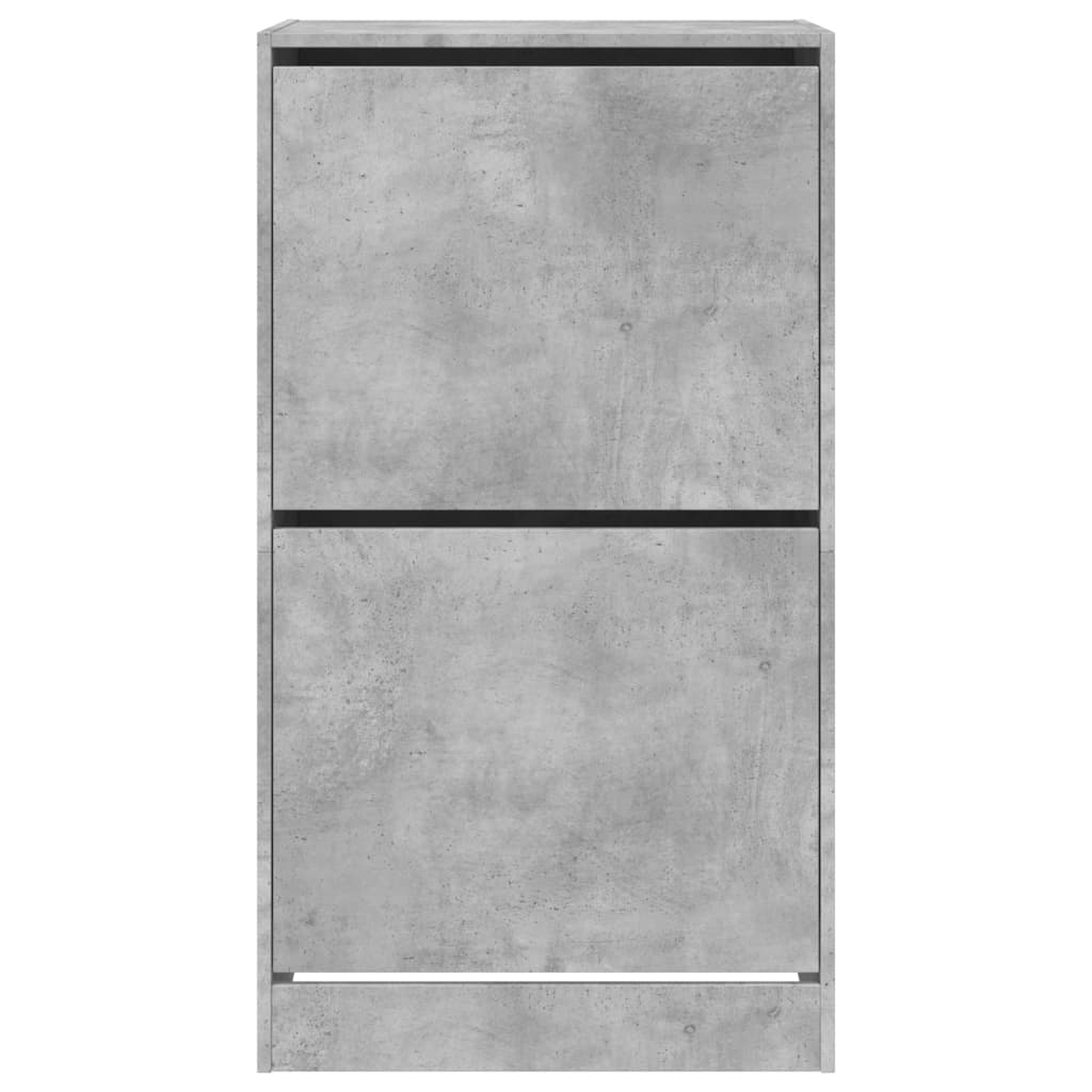 betonszürke cipőszekrény 2 kihajtható fiókkal 60 x 42 x 108 cm