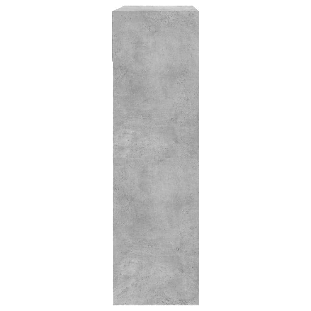 betonszürke cipőszekrény 2 kihajtható fiókkal 80 x 34 x 116 cm