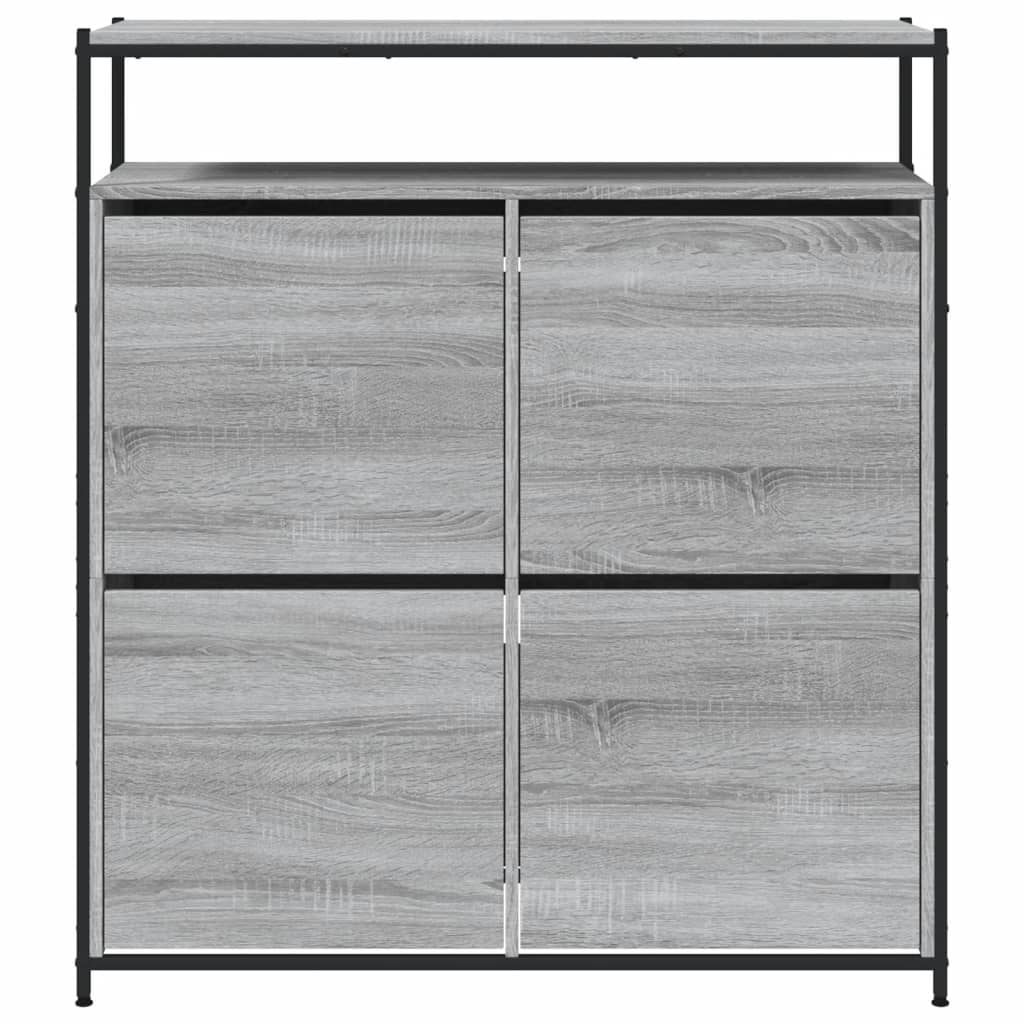 szürke sonoma cipőszekrény 4 kihajtható fiókkal 100x34x112 cm