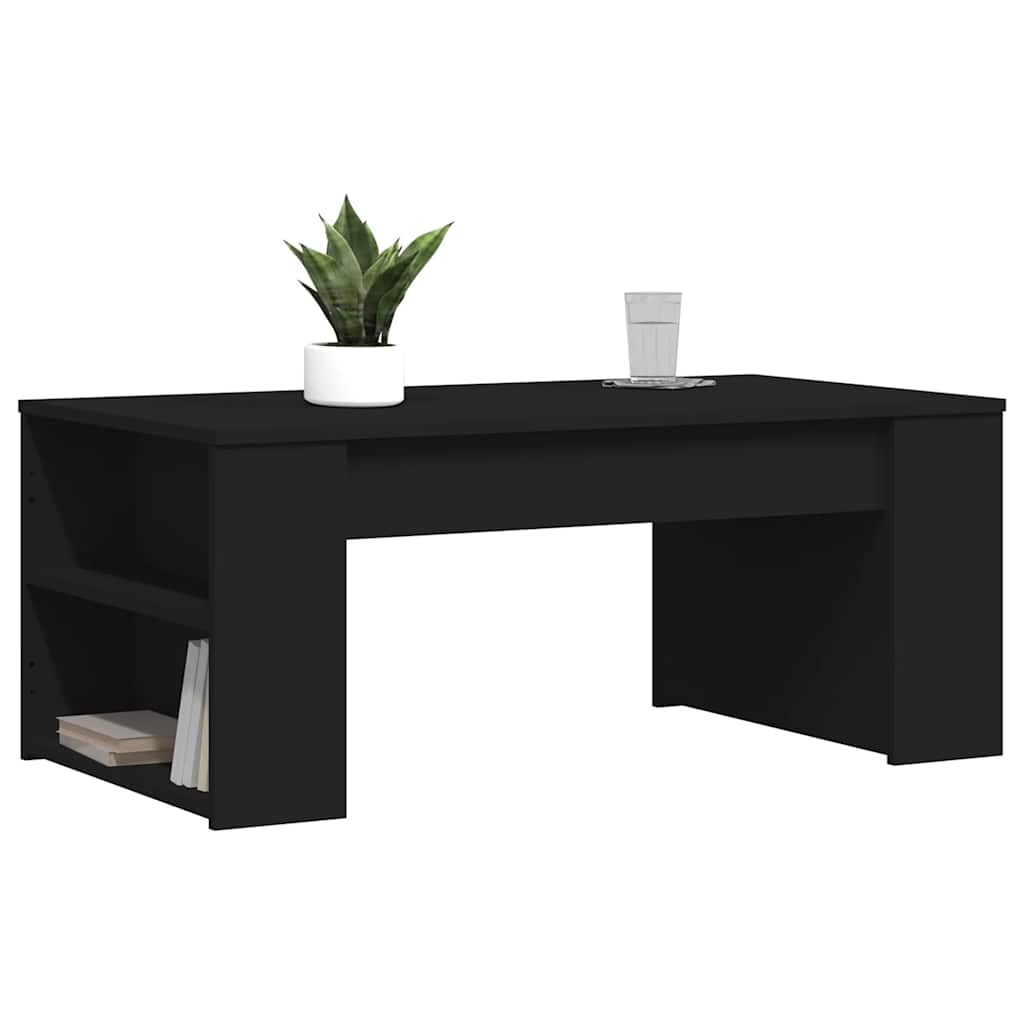 fekete szerelt fa dohányzóasztal 102 x 55 x 42 cm